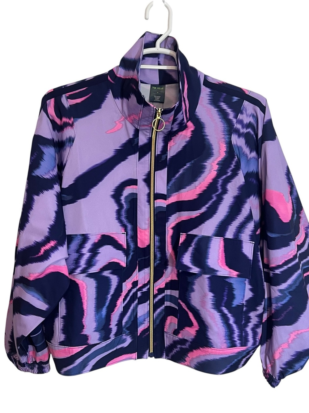 Tek Gear Womens 1X Abstract Print Full-Zip Track Jacket
